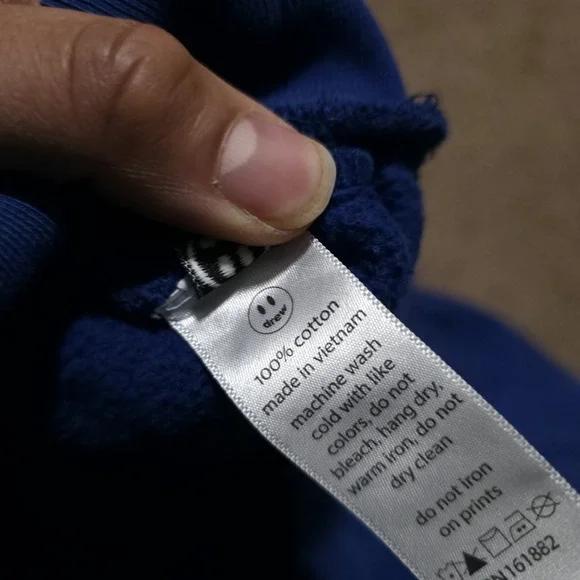 Drew House Mascot Justin Bieber Blue Heavy Fleece Hoodie - Oversized Small - Picture 5 of 9